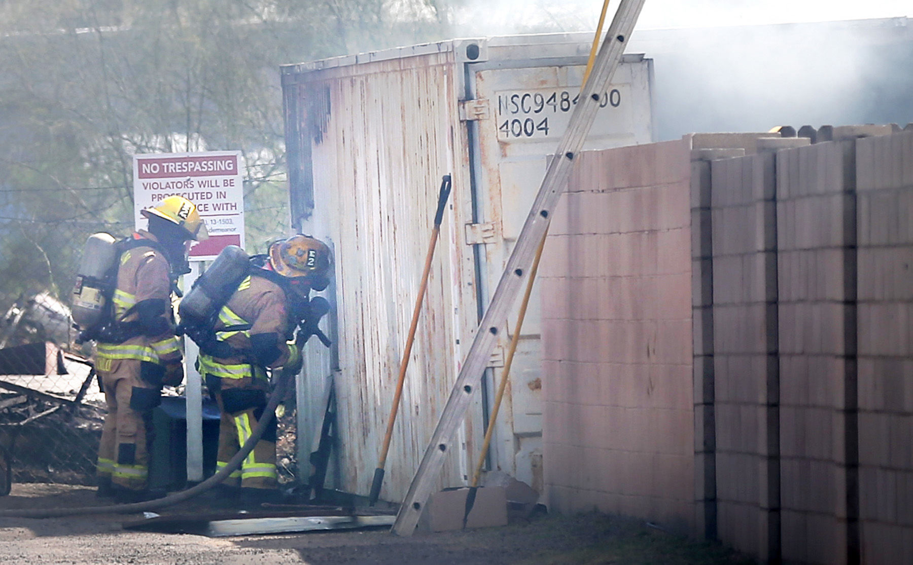 Salvage yard fire